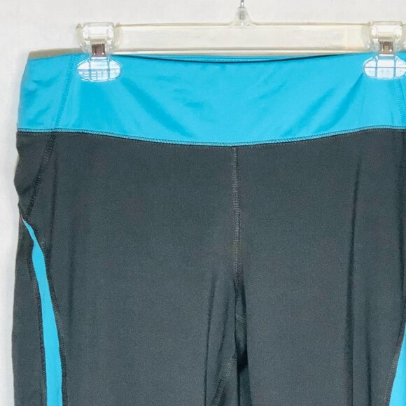 Tek Gear Active Capri Leggings Polyester Blend Blue Black Medium Waist 30" READ - Picture 6 of 10